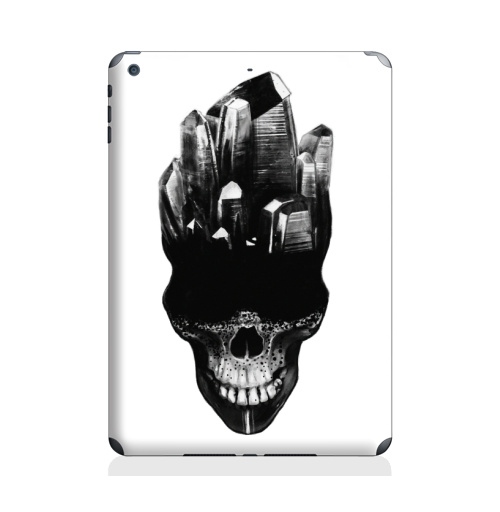 Наклейка на Планшет Apple iPad Air 2 Бессмертные кристаллы,  купить в Москве – интернет-магазин Allskins, черно-белое, графика, точки, кристалл, черное и белое, черный, череп