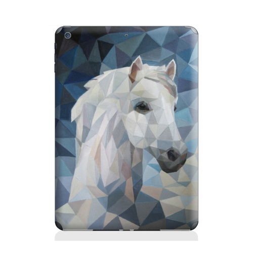 Наклейка на Планшет Apple iPad Air 2 Белая_Лошадь,  купить в Москве – интернет-магазин Allskins, лошадь, белая, белаялошадь, полигональный, полигональная_лошадь, геометрия, абстрация, современный