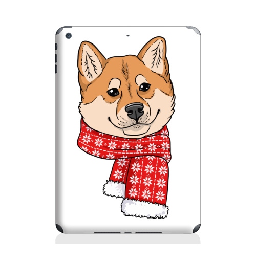 Наклейка на Планшет Apple iPad Air 2 Утеплятесь,  купить в Москве – интернет-магазин Allskins, шиба, собаки, шарф, новый год, зима, холод