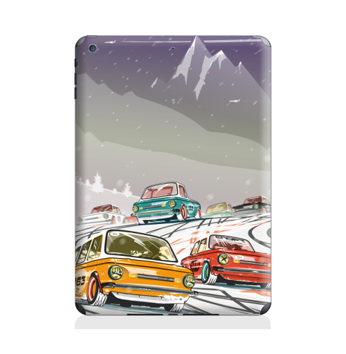 Наклейка на Планшет Apple iPad Air 2 Ралли винтаж зимняя ночь,  купить в Москве – интернет-магазин Allskins, ралли, винтаж, автомобиль, тачка, гонки, автоспорт, спорт, горы, зима
