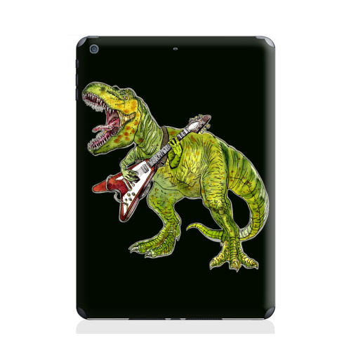 Наклейка на Планшет Apple iPad Air 2 Хэви метал динозавр,  купить в Москве – интернет-магазин Allskins, rock, металл, музыка, музыкант, гитара, гитарист, динозавры