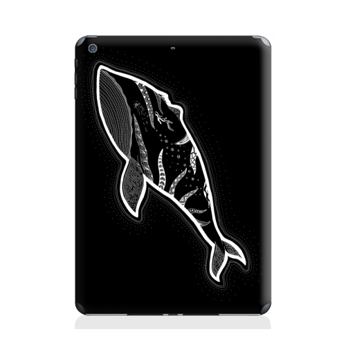 Наклейка на Планшет Apple iPad Air 2 Кит с рожками,  купить в Москве – интернет-магазин Allskins, животные, этно, зентангл, дзен, дотворк, киты, морская, рожки
