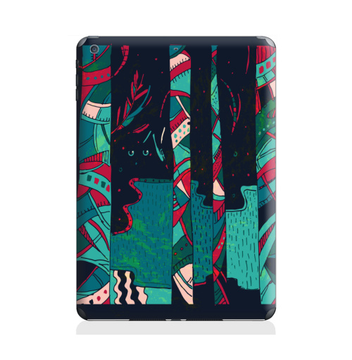 Наклейка на Планшет Apple iPad Air 2 Лес фантазий,  купить в Москве – интернет-магазин Allskins, стильно, контрастный, клубная, природа, глаз, Темная, бирюзовый, яркий, деревья, лес