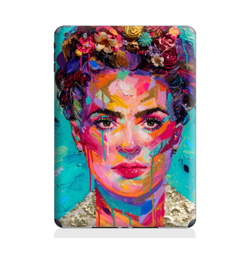 Наклейка на Планшет Apple iPad Air 2 Художница Фрида,  купить в Москве – интернет-магазин Allskins, фрида, кало, Мексика, художница, цветы, красота, образ, плакат, лицо