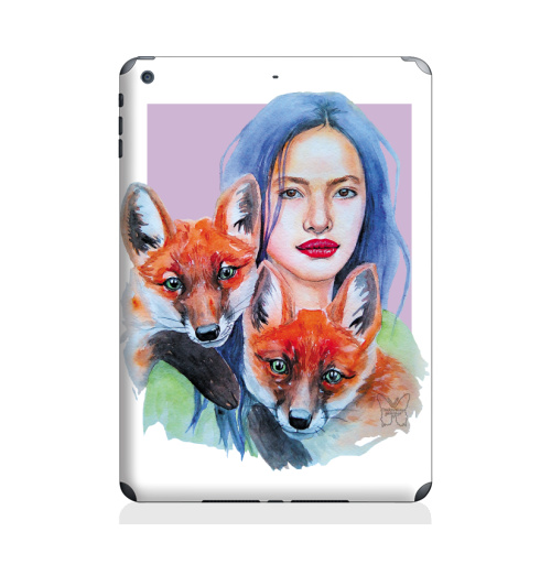 Наклейка на Планшет Apple iPad Air 2 Тотем лисы,  купить в Москве – интернет-магазин Allskins, Тотемы, девушка, животные, красота, акварель, лиса, лисы, рыжая
