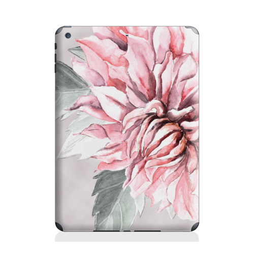 Наклейка на Планшет Apple iPad Air 2 Георгины,  купить в Москве – интернет-магазин Allskins, акварель, пастель, пастельный, пастельные, нежно, розовый, георгин, сиреневый, крупный, запечатка