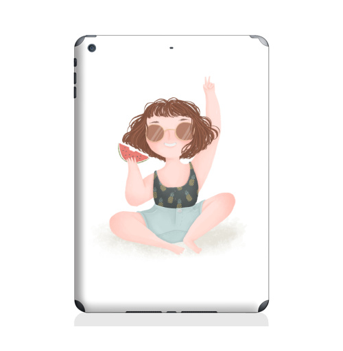 Наклейка на Планшет Apple iPad Air 2 Летняя девчонка,  купить в Москве – интернет-магазин Allskins, радость, настроение, ананас, счастье, солнце, арбуз, лето, девушка