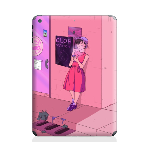Наклейка на Планшет Apple iPad Air 2 Розовый вечер,  купить в Москве – интернет-магазин Allskins, розовый, кафе, девушка, улица, искусство, молота, вечер
