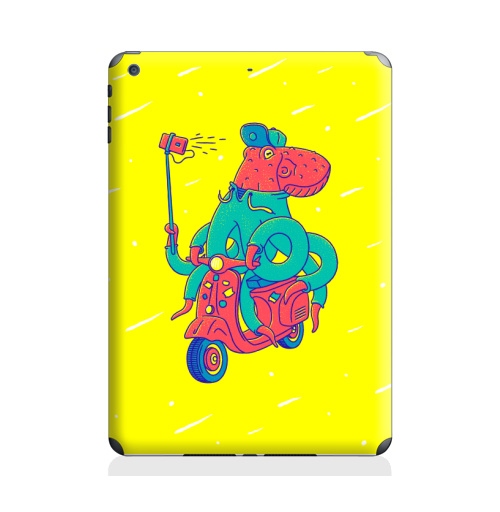 Наклейка на Планшет Apple iPad Air 2 Скоростное селфи,  купить в Москве – интернет-магазин Allskins, селфи, осьминог, животные, персонажи, мотоцикл, смешной, веселый, яркий, иллюстация
