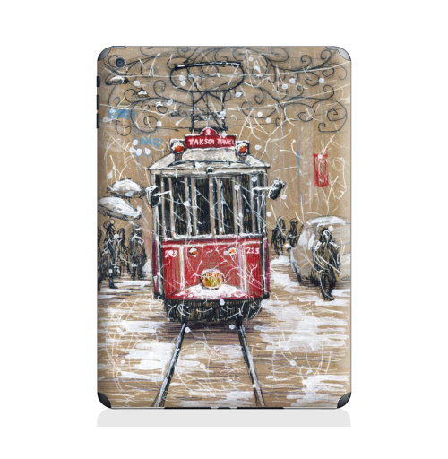 Наклейка на Планшет Apple iPad Air 2 Стамбульский трамвай в снегу,  купить в Москве – интернет-магазин Allskins, трамвай, Стамбул, снег