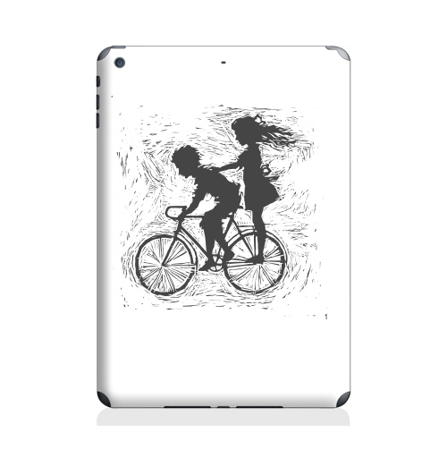 Наклейка на Планшет Apple iPad Air 2 Летнее, велосипедное,  купить в Москве – интернет-магазин Allskins, черно-белое, парные, детские, для влюбленных, радость, лето, дружба, велосипед, любовь, 8 марта, 300 Лучших работ