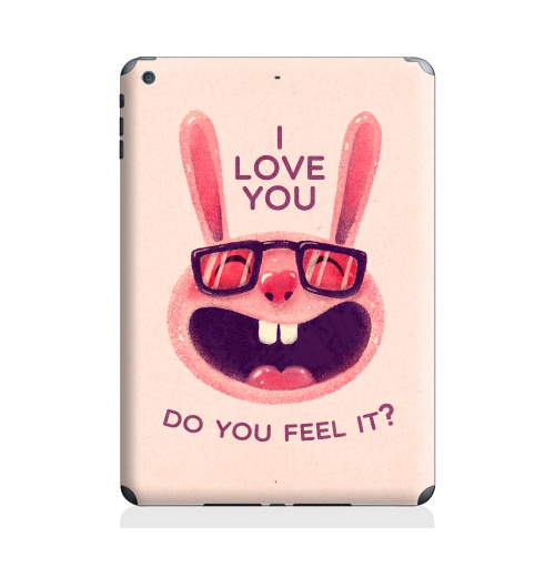 Наклейка на Планшет Apple iPad Air 2 Влюбленный зая,  купить в Москве – интернет-магазин Allskins, заяц, животные, любовь, улыбка, сердце, хипстер, для влюбленных