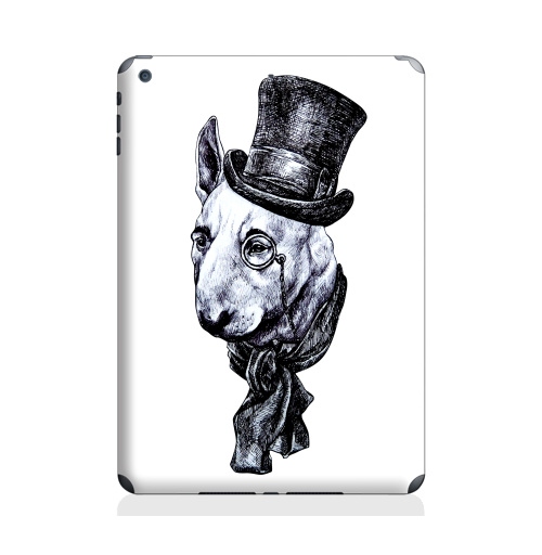 Наклейка на Планшет Apple iPad Air 2 Сэр Бультерьер,  купить в Москве – интернет-магазин Allskins, крутые животные, черно-белое, животные, собаки, стимпанк, бультерьер, милые животные