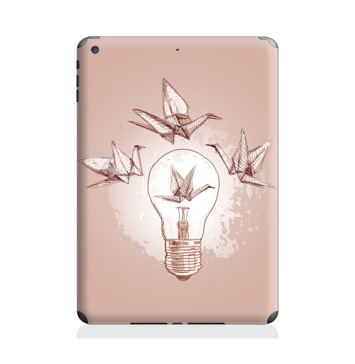 Наклейка на Планшет Apple iPad Air 2 Журавли оригами,  купить в Москве – интернет-магазин Allskins, позитив, лето, весна, черно-белое, графика, животные, птицы, лампа