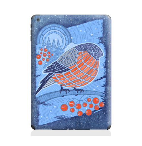 Наклейка на Планшет Apple iPad Air 2 Снегирь,  купить в Москве – интернет-магазин Allskins, птицы, зима, абстракция, снегирь, новый год