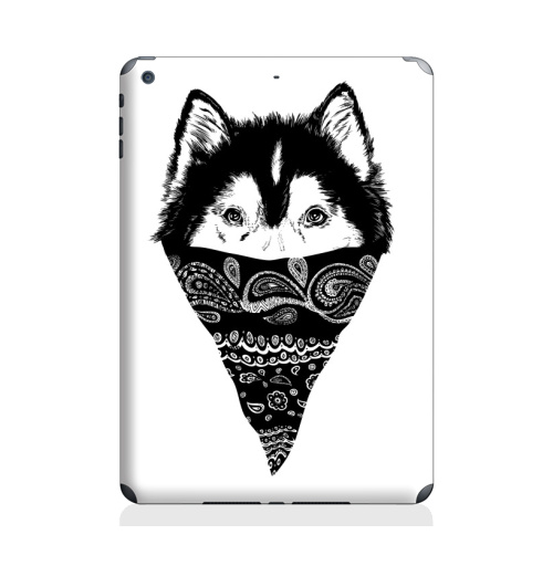 Наклейка на Планшет Apple iPad Air 2 Пёс,  купить в Москве – интернет-магазин Allskins, крутые животные, собаки, персонажи, мафия, графика, белый, черный, животные, милые животные
