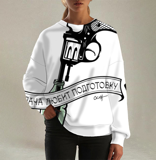 Фотография футболки Удача любит подготовку - револьвер