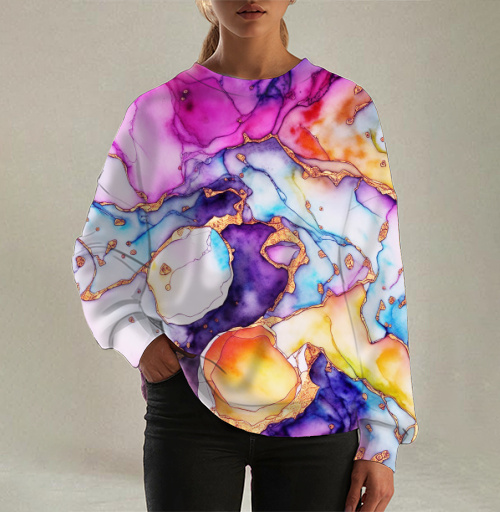Фотография футболки Флюид-арт абстракция