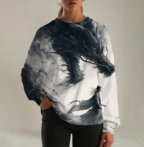 Фотография футболки Воин и дракон