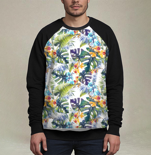 Фотография футболки Акварельный тропический узор для вдохновения