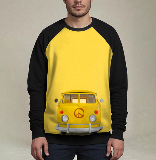 Фотография футболки Винтажный микроавтобус Volkswagen T1 в стиле хиппи