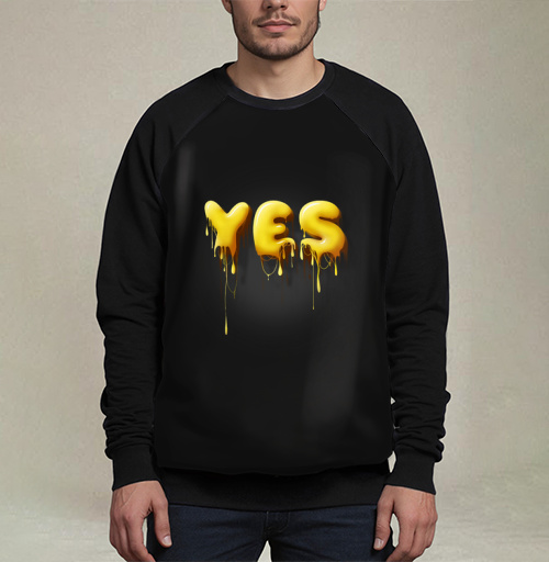 Фотография футболки Объемные желтые капающие буквы да Yes
