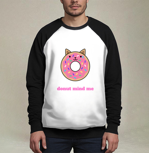 Фотография футболки Милый пончик-кошка с надписью Donut Mind Me