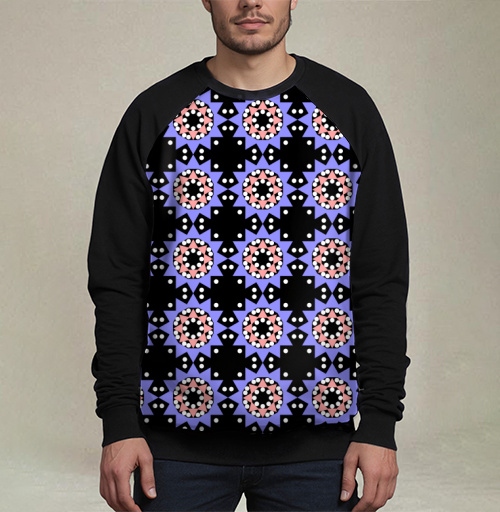 Фотография футболки Lavender abstract pattern with stars / Абстрактный лавандовый паттерн в современном стиле