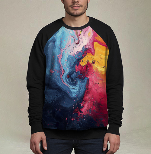 Фотография футболки Энергия Цвета: Абстрактный Взрыв Краски Fluid Art