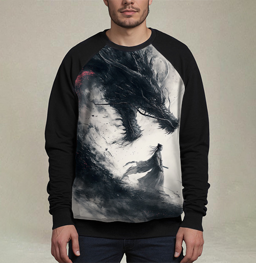 Фотография футболки Воин и дракон