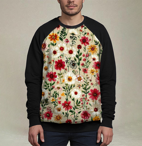 Фотография футболки Vintage Wildflower Meadow Garden Pattern / Винтажный луг садовый полевые цветы