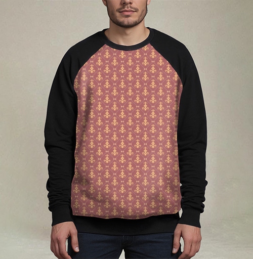 Фотография футболки Lily Seamless Pattern / Узор геральдической лилии на темно-розовом фоне