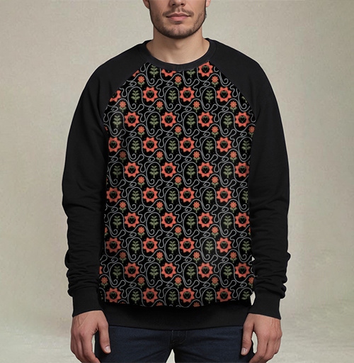 Фотография футболки Этнический узор с сердцами и растениями / Ethnic Pattern Style