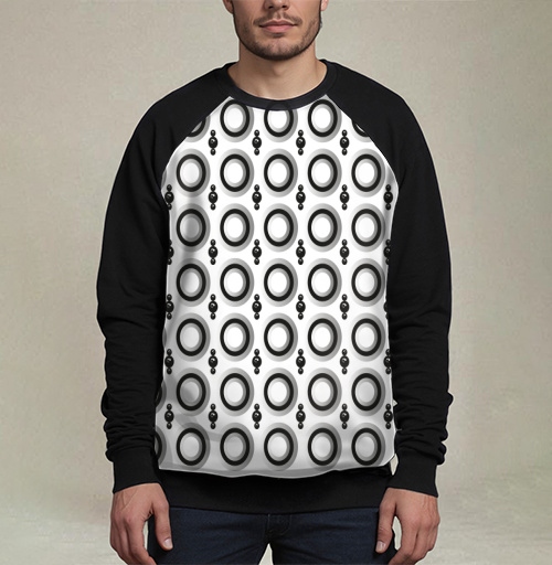Фотография футболки Узор с кольцами и сферами Geometric pattern and black spheres