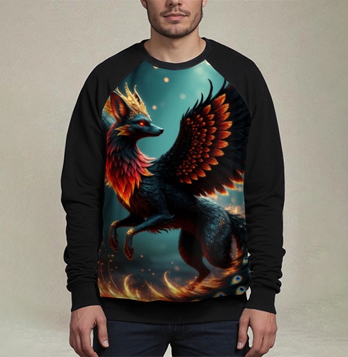 Фотография футболки Fire Fox Phoenix Hybrid – Огненная лиса феникс в лесу мистический дух природы