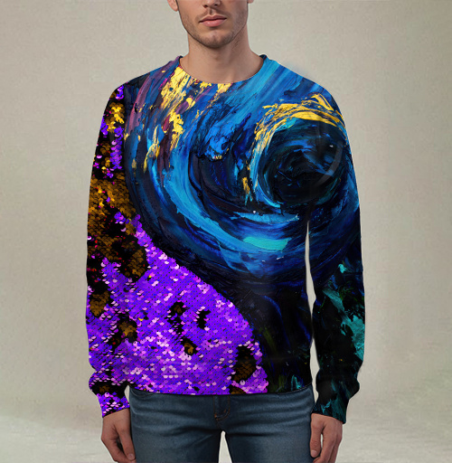 Фотография футболки Слияние блеска пайеток и экспрессии живописи
