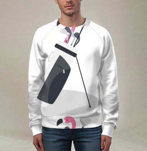 Фотография футболки Розовый фламинго с гольф клубами сумка для игры