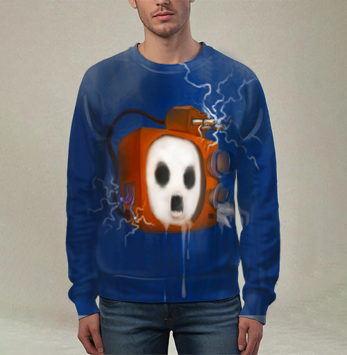 Фотография футболки Страшный телевизор с призрачной сущностью ХВАТИТ