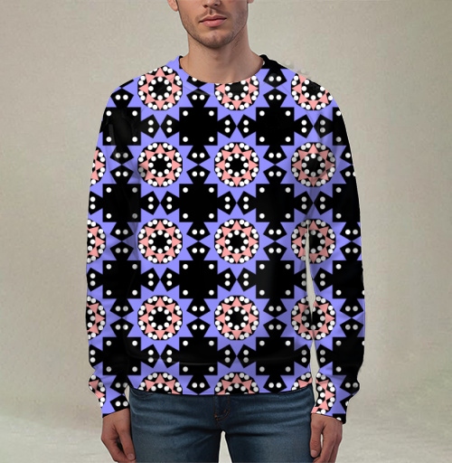 Фотография футболки Lavender abstract pattern with stars / Абстрактный лавандовый паттерн в современном стиле