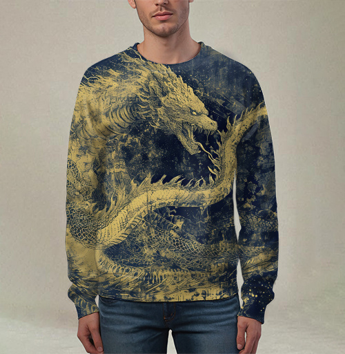 Фотография футболки Золотой абстрактный дракон