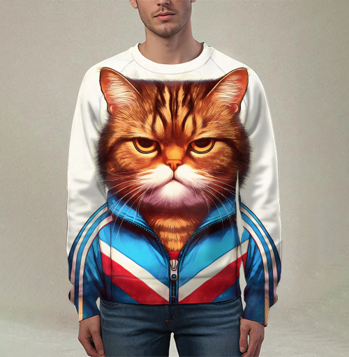 Фотография футболки Хмурый кот в спортивном костюме