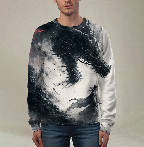 Фотография футболки Воин и дракон