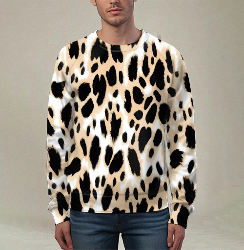 Фотография футболки Beige leopard / Стильный леопардовый узор в бежевых тонах для декора интерьера