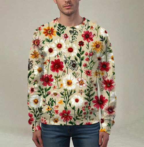 Фотография футболки Vintage Wildflower Meadow Garden Pattern / Винтажный луг садовый полевые цветы