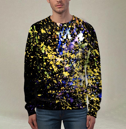 Фотография футболки Яркая экспрессия на фоне Abstract Paint Splashes Абстрактные брызги краски