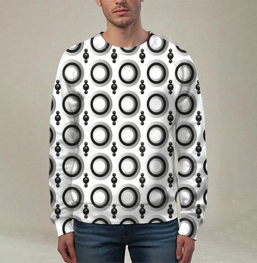Фотография футболки Узор с кольцами и сферами Geometric pattern and black spheres