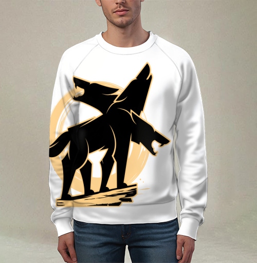 Фотография футболки Mystical Three-headed Wolf – Мистический Силуэт Трехглавого Волка