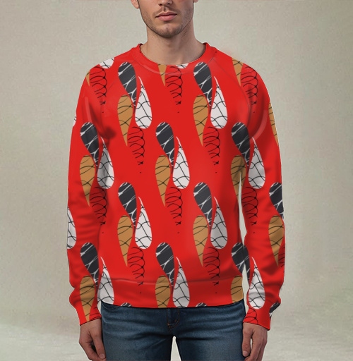 Фотография футболки Абстрактный графический узор лепестки / Abstract pattern red drops