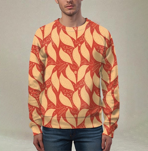 Фотография футболки Organic Autumn Leaves Pattern / Узор Осенние Листья стильный домашний текстиль