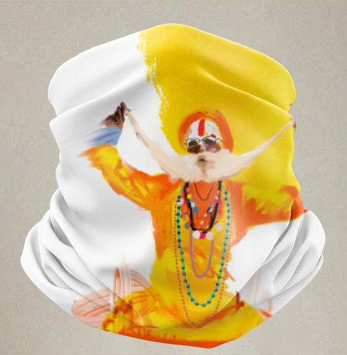 Фотография футболки Эксклюзивный арт «Яркий индийский садху с усами»